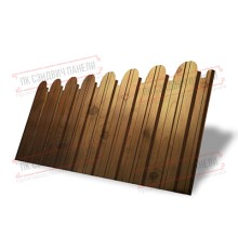 Профнастил фигурный С10 - 0,45 Окрас - Б, Print Elite с пленкой Nutwood.