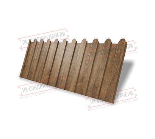 Профнастил фигурный C8 - 0,45 Print-Двусторонний Elite с пленкой Antique Wood. Профнастил фигурный C8 - 0,45 Print-Двусторонний Elite с пленкой Antique Wood.