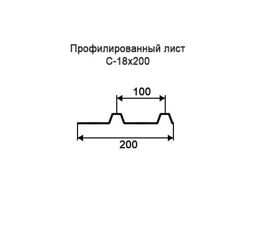 Профнастил С18 окрашенный с нестандартной шириной 0,2 м толщина 0,35