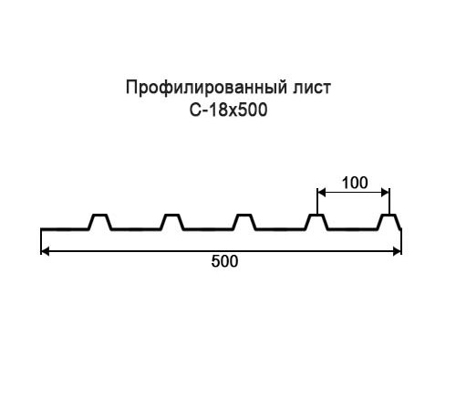 Профнастил С18 оцинкованный с нестандартной шириной 0,5 м толщина 0,5