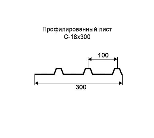 Профнастил С18 оцинкованный с нестандартной шириной 0,3 м толщина 0,65