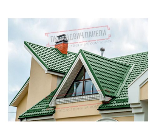 Планка ендовы верхняя 76х76х2000 Полиэстер Ral6002-0.45 Планка ендовы верхняя 76х76х2000 Полиэстер Ral6002-0.45