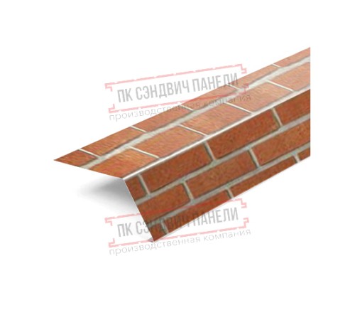 Планка карнизная 100х69х2000 ECOSTEEL-Кирпич-0.5 Планка карнизная 100х69х2000 ECOSTEEL-Кирпич-0.5