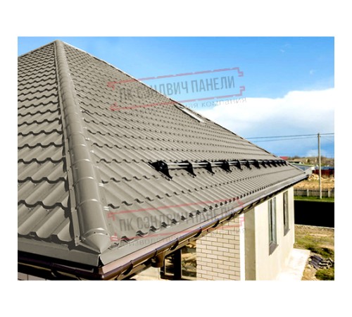 Планка конька круглого R110х2000 ПЭ-1035-0.45 Планка конька круглого R110х2000 ПЭ-1035-0.45