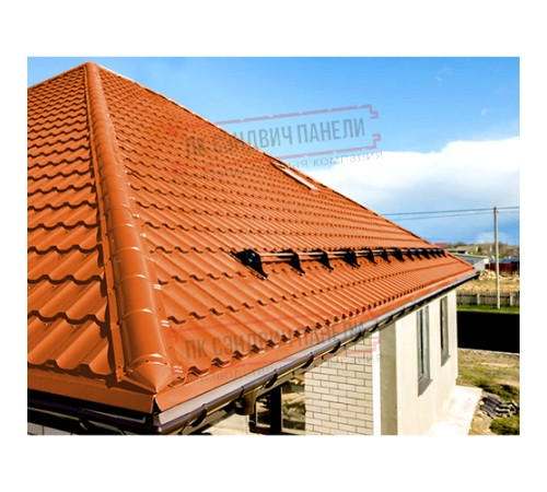 Планка конька круглого R110х2000 ПЭ-2004-0.45 Планка конька круглого R110х2000 ПЭ-2004-0.45