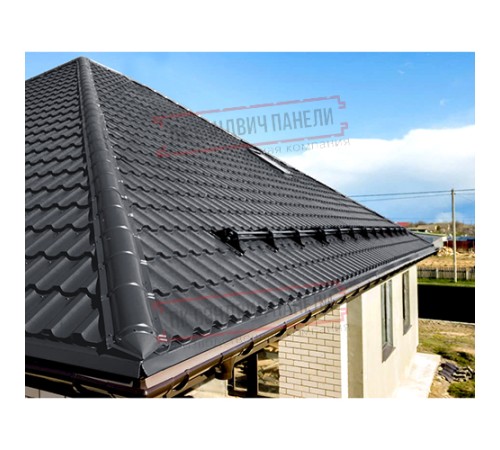 Планка конька круглого R110х2000 ПЭ-7024-0.5 Планка конька круглого R110х2000 ПЭ-7024-0.5