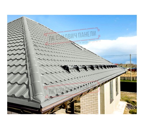 Планка конька круглого R110х2000 ПЛ-7038-0.5 Планка конька круглого R110х2000 ПЛ-7038-0.5