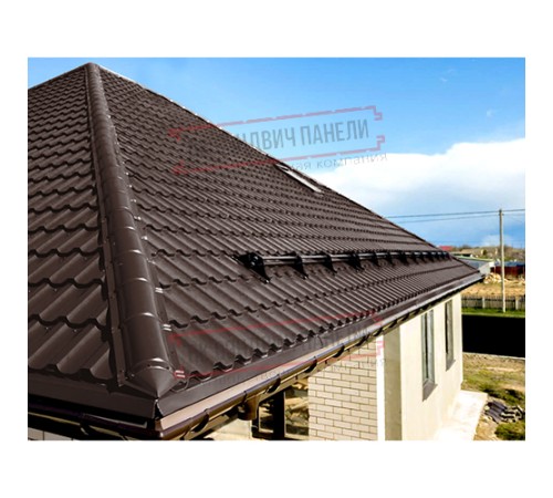 Планка конька круглого R110х2000 ПЭ-8017-0.5 Планка конька круглого R110х2000 ПЭ-8017-0.5