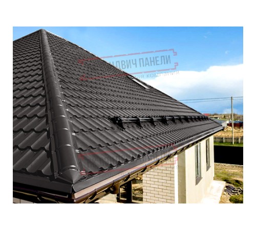 Планка конька круглого R110х2000 Viking E-8019-0.5 Планка конька круглого R110х2000 Viking E-8019-0.5