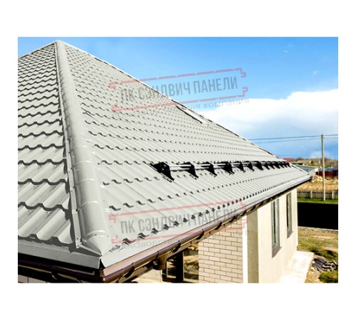 Планка конька круглого R110х2000 ПЭ-9002-0.45 Планка конька круглого R110х2000 ПЭ-9002-0.45