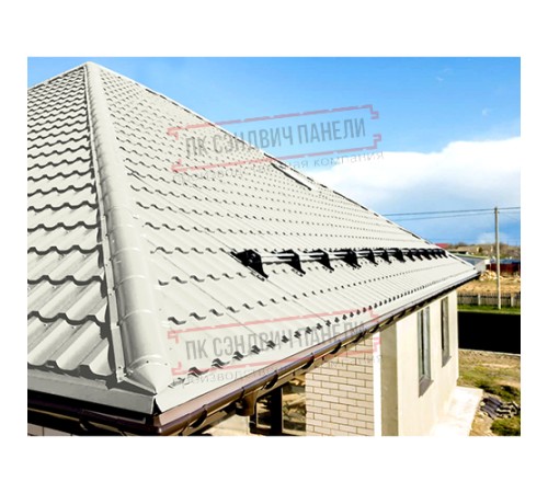 Планка конька круглого R110х2000 ПЭП-9003-0.45 Планка конька круглого R110х2000 ПЭП-9003-0.45