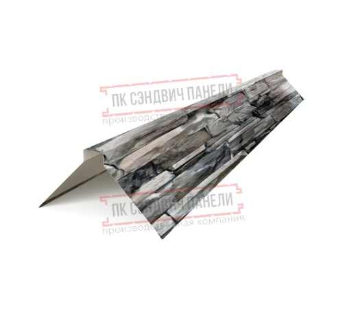 Планка конька плоского 120х120х2000 ECOSTEEL-БелыйКамень-0.5 Планка конька плоского 120х120х2000 ECOSTEEL-БелыйКамень-0.5