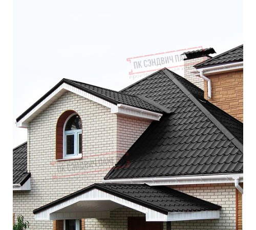 Планка примыкания нижняя 250х122х2000 Viking-9005-0.45 Планка примыкания нижняя 250х122х2000 Viking-9005-0.45