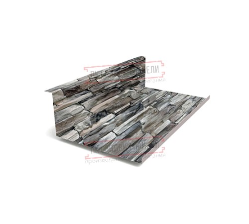 Планка примыкания нижняя 250х122х2000 ECOSTEEL-БелыйКамень-0.5