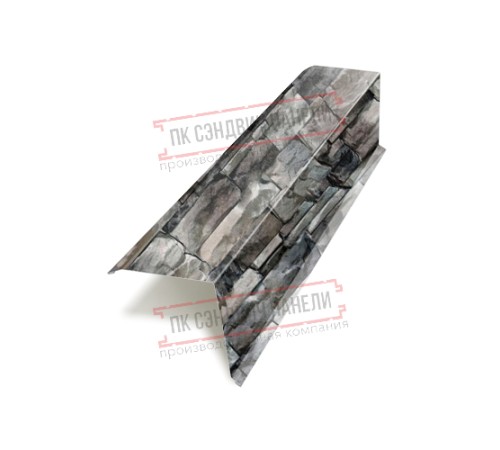 Планка торцевая 135х145х2000 ECOSTEEL-БелыйКамень-0.5