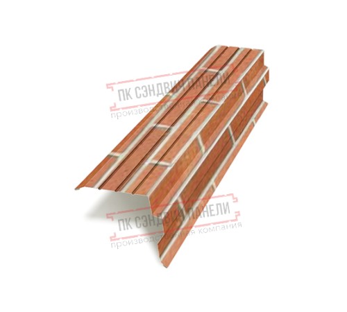 Планка торцевая 90х115х2000 ECOSTEEL-Кирпич-0.5 Планка торцевая 90х115х2000 ECOSTEEL-Кирпич-0.5