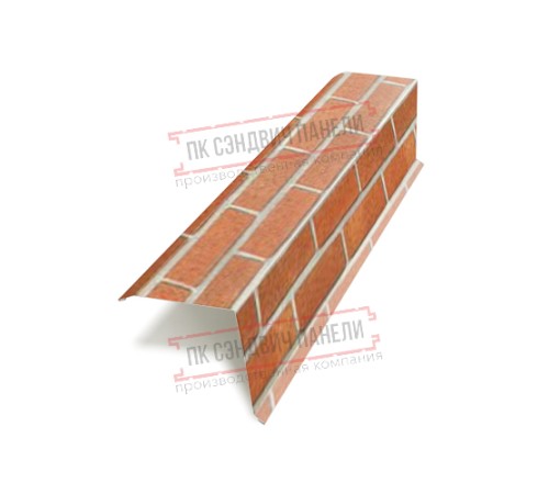 Планка торцевая 95х120х2000 ECOSTEEL-Кирпич-0.5 Планка торцевая 95х120х2000 ECOSTEEL-Кирпич-0.5