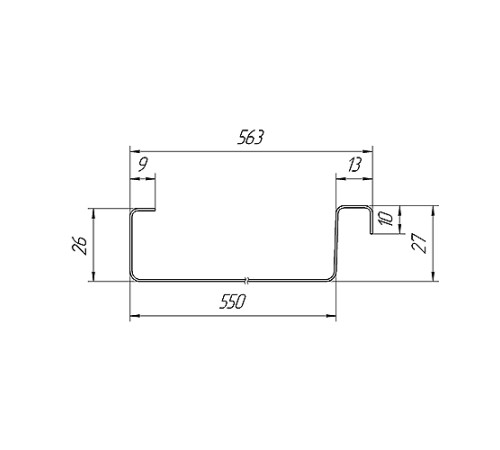 Продольно гнутый фальц гладкий 0,45 RAL 9005 Drap
