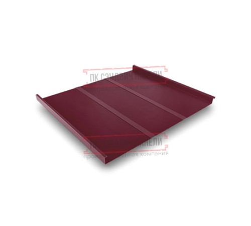 Фальц двойной стоячий Line 0,5 Velur RAL3005 красное вино с пленкой на замках Фальц двойной стоячий Line 0,5 Velur RAL3005 красное вино с пленкой на замках