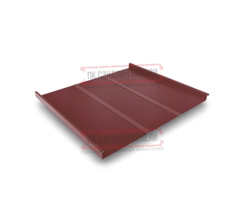 Фальц двойной стоячий Line 0,5 Velur RAL3009 оксидно-красный с пленкой на замках