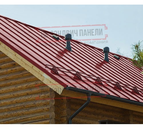 Фальц двойной стоячий Line 0,45 Полиэстер RAL3011 коричнево-красный с пленкой на замках Фальц двойной стоячий Line 0,45 Полиэстер RAL3011 коричнево-красный с пленкой на замках