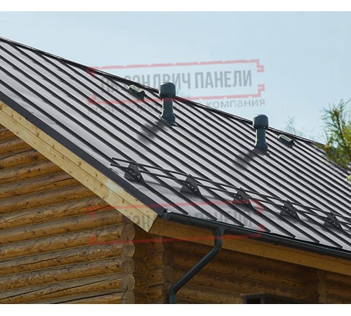 Фальц двойной стоячий Line 0,45 Полиэстер RAL7024 мокрый асфальт с пленкой на замках