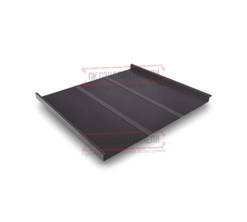Фальц двойной стоячий Line 0,5 Satin Мatt RR32 темно-коричневый с пленкой на замках Фальц двойной стоячий Line 0,5 Satin Мatt RR32 темно-коричневый с пленкой на замках