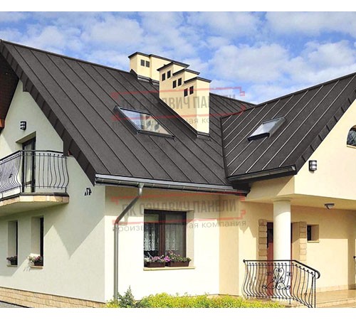 Фальц двойной стоячий 0,5 Rooftop Matte RR32 темно-коричневый с пленкой на замках