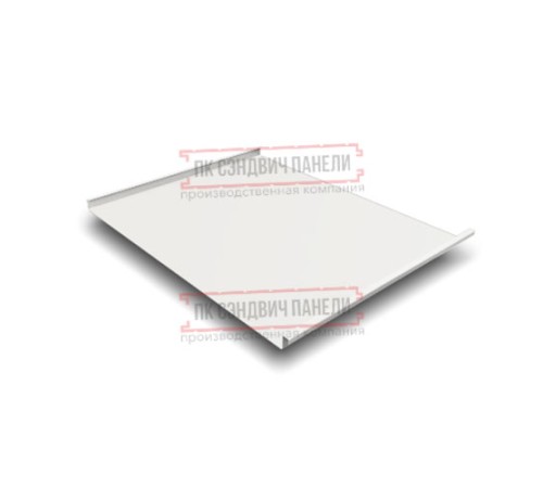 Фальц двойной стоячий 0,5 Satin RAL9003 сигнальный белый с пленкой на замках Фальц двойной стоячий 0,5 Satin RAL9003 сигнальный белый с пленкой на замках
