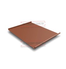Фальц двойной стоячий 0,5 PurLite Мatt RAL8004 терракота с пленкой на замках