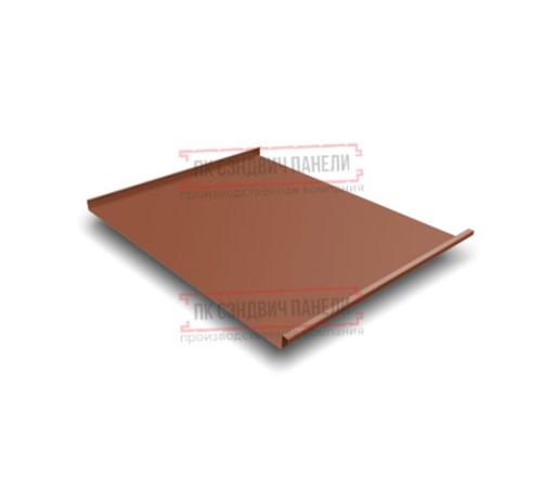 Фальц двойной стоячий 0,5 PurLite Мatt RAL8004 терракота с пленкой на замках Фальц двойной стоячий 0,5 PurLite Мatt RAL8004 терракота с пленкой на замках