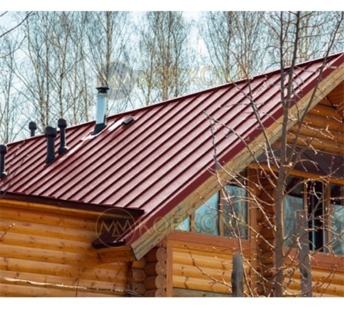 Кликфальц Line 0,45 Полиэстер RAL3011 коричнево-красный с пленкой на замках
