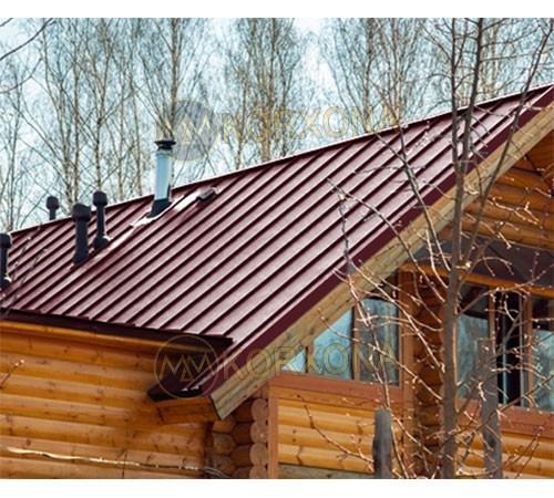 Кликфальц Line 0,45 Полиэстер RAL3005 красное вино с пленкой на замках