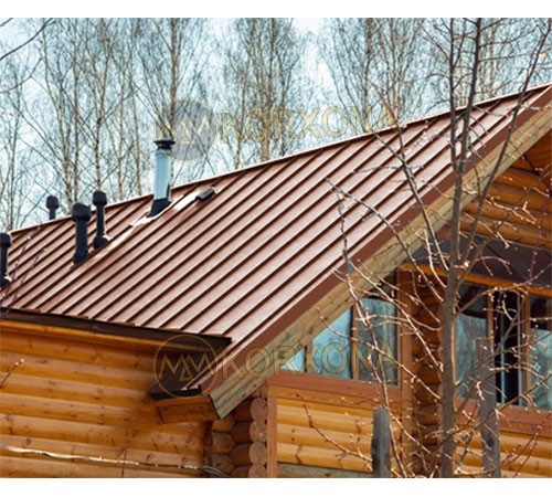 Кликфальц Line 0,5 PurLite Мatt с пленкой RAL8004 терракота Кликфальц Line 0,5 PurLite Мatt с пленкой RAL8004 терракота