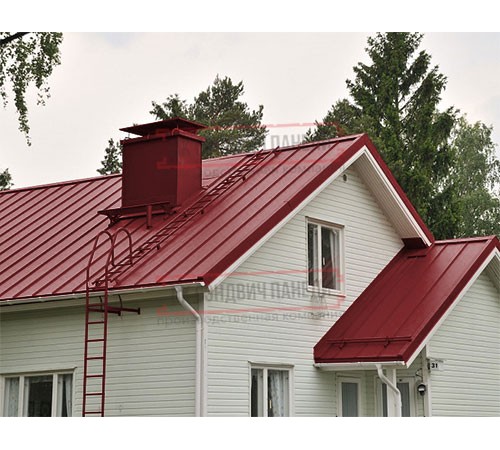 Кликфальц 0,5 Satin RAL3011 коричнево-красный с пленкой на замках Кликфальц 0,5 Satin RAL3011 коричнево-красный с пленкой на замках