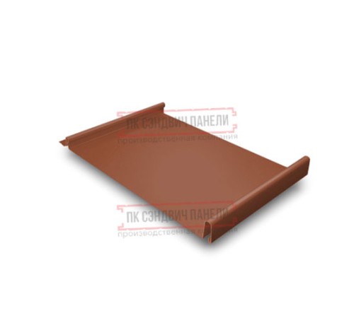 Кликфальц 0,45 Drap RAL8004 терракота с пленкой на замках Кликфальц 0,45 Drap RAL8004 терракота с пленкой на замках