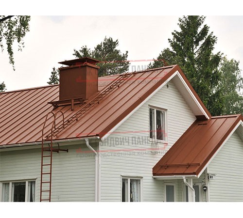 Кликфальц 0,45 Drap RAL8004 терракота с пленкой на замках Кликфальц 0,45 Drap RAL8004 терракота с пленкой на замках