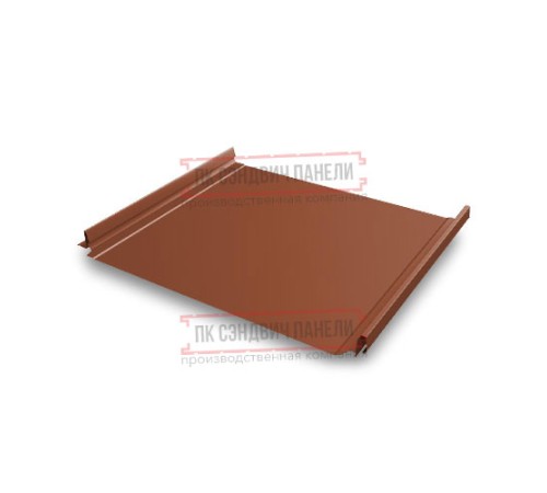 Кликфальц Pro 0,5 PurLite Matt RAL8004 терракота с пленкой на замках
