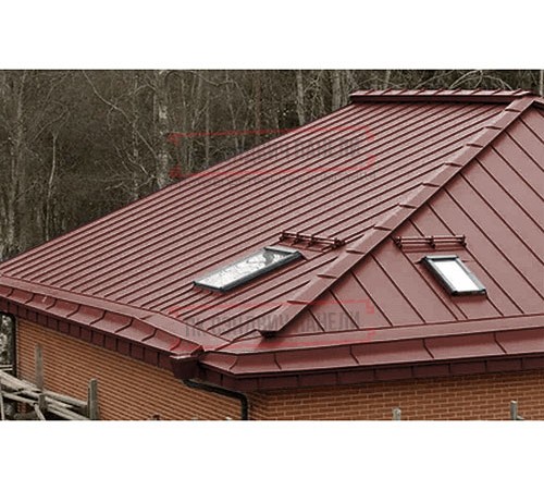 Кликфальц Pro 0,5 Satin RAL3009 оксидно-красный с пленкой на замках