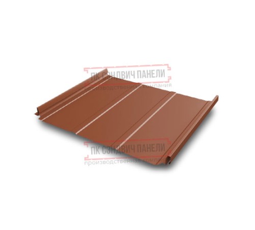 Кликфальц Pro Line 0,5 Satin RAL8004 терракота с пленкой на замках Кликфальц Pro Line 0,5 Satin RAL8004 терракота с пленкой на замках