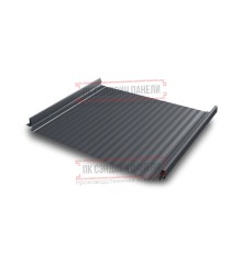 Кликфальц Pro Gofr 0,5 Quarzit RAL7024 мокрый асфальт с пленкой на замках