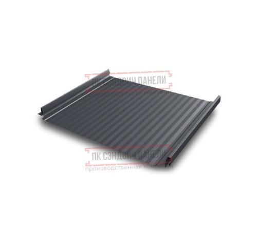 Кликфальц Pro Gofr 0,5 Quarzit RAL7024 мокрый асфальт с пленкой на замках