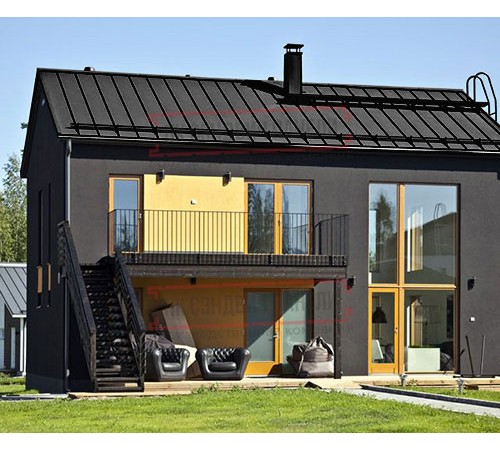 Кликфальц Pro Gofr 0,5 Rooftop Matte RAL9005 черный с пленкой на замках