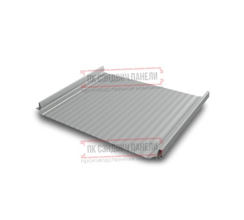 Кликфальц Pro Gofr 0,5 Satin RAL9006 бело-алюминиевый с пленкой на замках Кликфальц Pro Gofr 0,5 Satin RAL9006 бело-алюминиевый с пленкой на замках