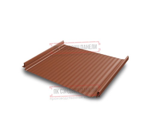 Кликфальц Pro Gofr 0,45 Drap RAL8004 терракота с пленкой на замках Кликфальц Pro Gofr 0,45 Drap RAL8004 терракота с пленкой на замках