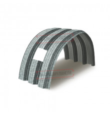 Продольно гнутый профнастил для укрытий конвейеров Н114ПГ-807, 0,6, оцинкованный