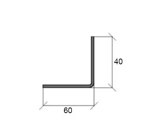 L-образный профиль перфорированный К242 60x40x2500-2,0 мм, оцинкованный