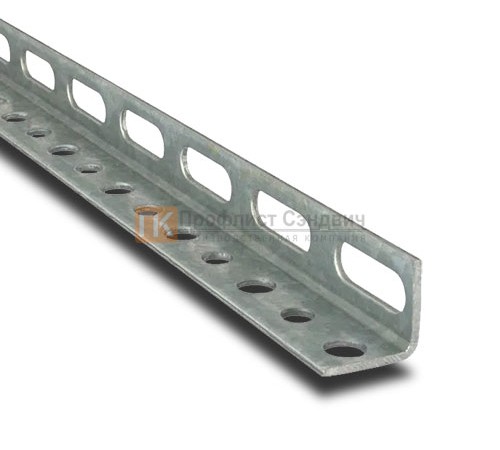 L-образный профиль перфорированный К237 50x36x2500-3,0 мм, оцинкованный