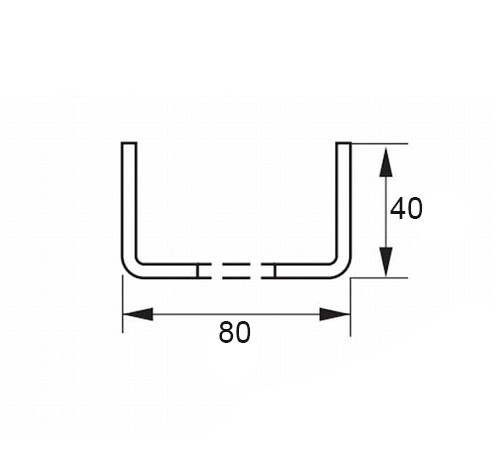 U-образный профиль перфорированный К225 80x40x3000-2,5 мм, горячеоцинкованный