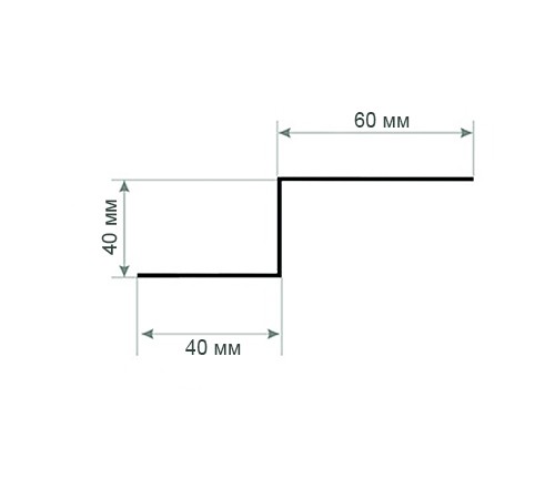 Z-образный профиль перфорированный К239 97x40x2500-3,0 мм, из нержавеющей стали